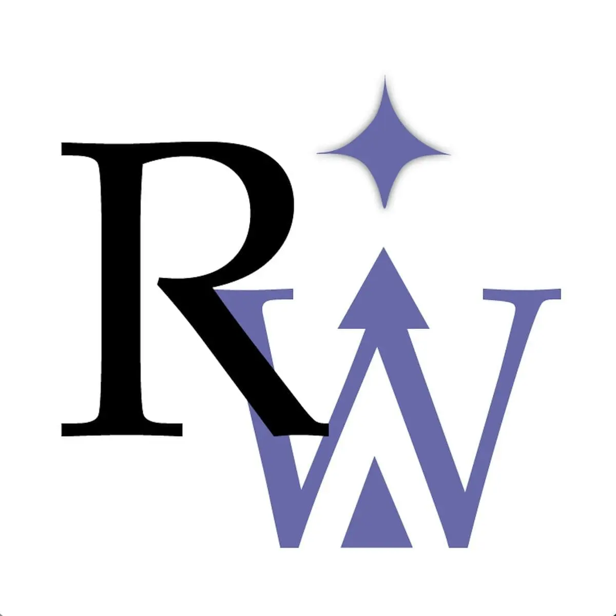 A black and white image of the logo for r & w.